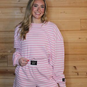 Lulu Mac Pink Striped Long Sleeve NWT